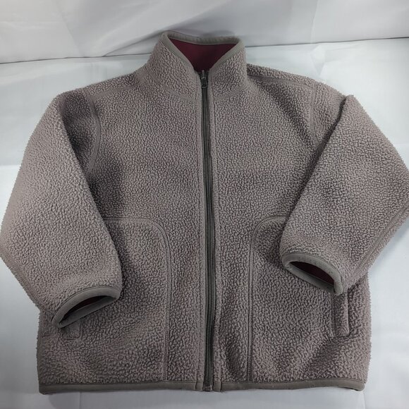 Lands' End Reversible Jacket Sweater Women S Small Long Sleeve Zip Sherpa Red - Picture 2 of 10